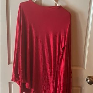 Red one shoulder red blouse